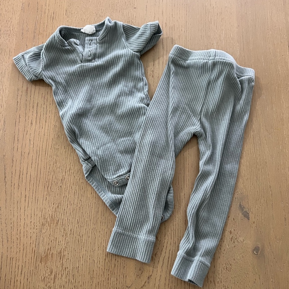 Jamie Kay bundle of 5 ribbed basics size 3-6 months green blue charcoal